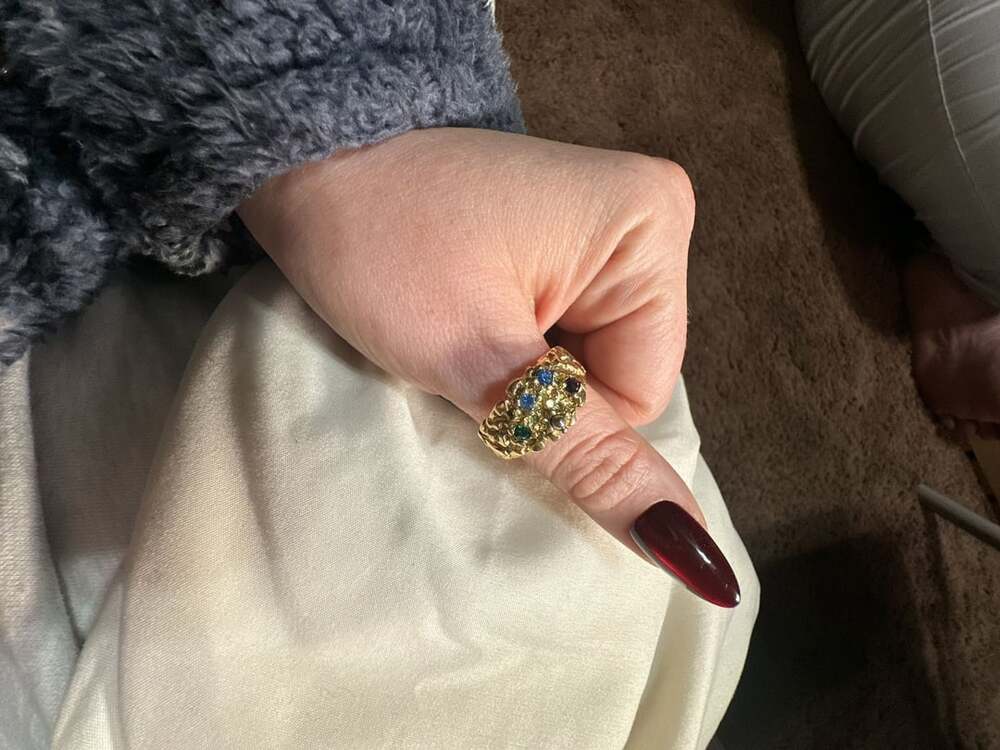 Unbranded 14K Yellow Gold Epectro Plated Multi Gemstone Nugget Band Ring